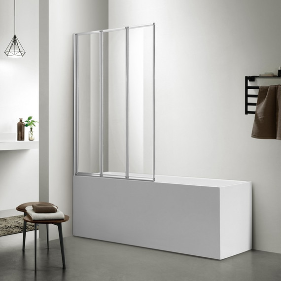 Шторка для ванны Azario Preston 80x150 см AZ-NFC6433 800, хром/прозрачное фото 2