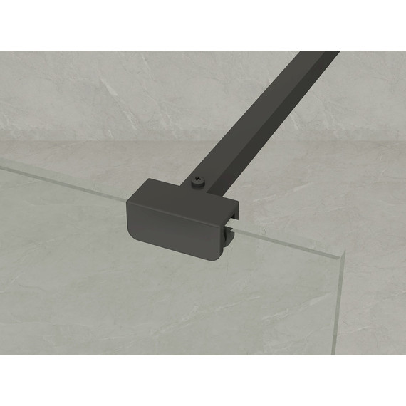 Душевая перегородка Loranto Walk-in 80 см CS-W02B-80 (стекло 8 мм) чёрный матовый/прозрачное "Лофт клетка" фото 2