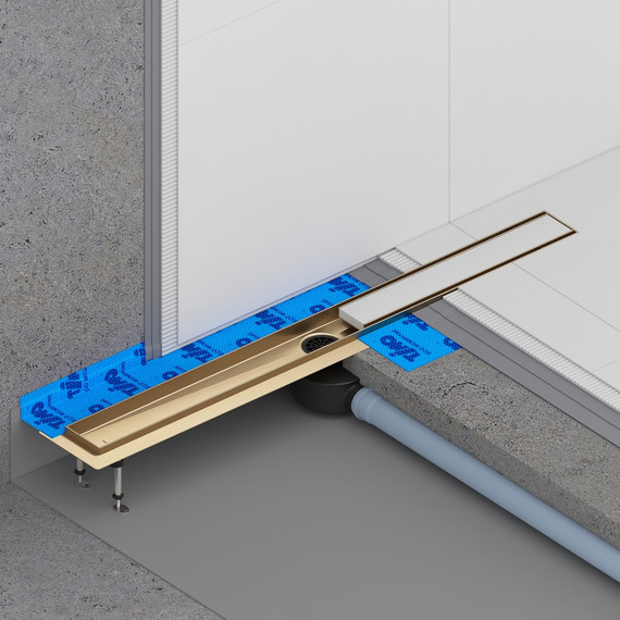 Трап Timo Drain System 70 см DS230207/17 (под плитку) золото матовое фото 4