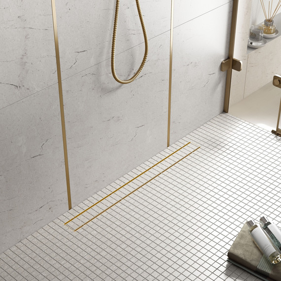 Трап Timo Drain System 80 см DS230208/17 (под плитку) золото матовое фото 3