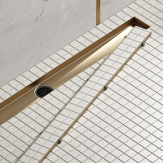 Трап Timo Drain System 90 см DS230209/17 (под плитку) золото матовое фото 2