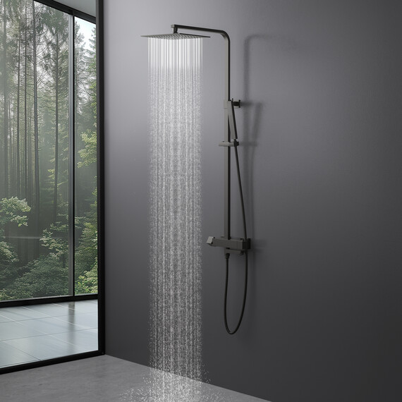 Душевая стойка с термостатом Timo Tetra-Thermo SX-0169/18, чёрное золото фото 4