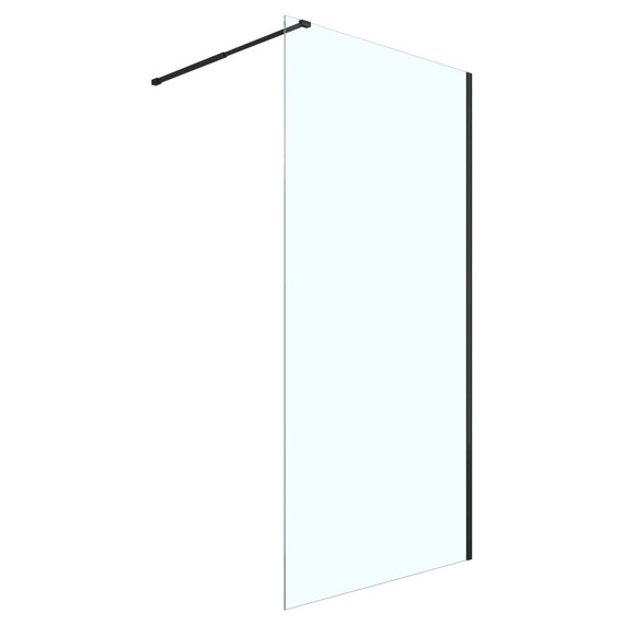Душевая перегородка Loranto Walk-in 70 см CS-W04B-70 (стекло 8 мм) чёрный матовый/прозрачное фото 