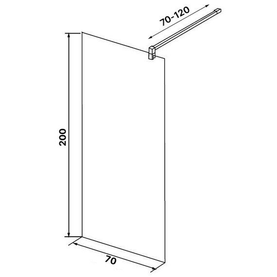 Душевая перегородка Loranto Walk-in 70 см CS-W04B-70 (стекло 8 мм) чёрный матовый/прозрачное фото 6