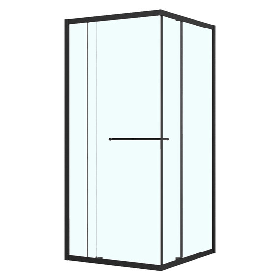Душевое ограждение Azario Monako 90x90 см AZ-L47-90-MB-CL, чёрный матовый/прозрачное фото 