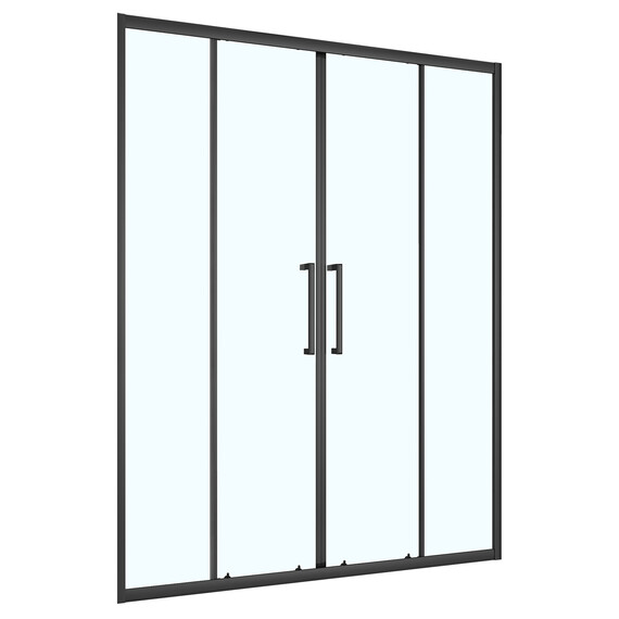 Душевая дверь Loranto 170 см CS-AB04B-170, чёрный матовый/прозрачное фото 