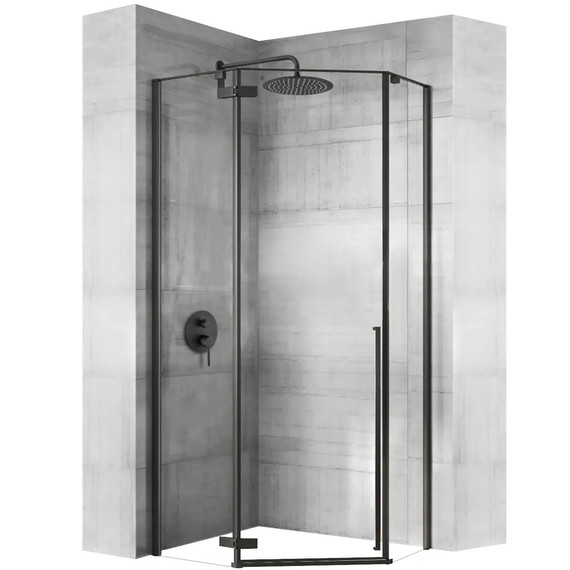 Душевое ограждение Loranto Neo 100x100 см CS-22107-100B (стекло 8 мм) чёрный/прозрачное фото 2