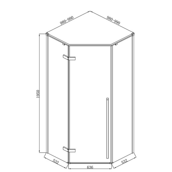 Душевое ограждение Loranto Neo 100x100 см CS-22107-100B (стекло 8 мм) чёрный/прозрачное фото 3