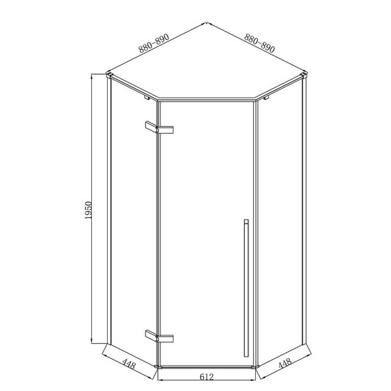 Душевое ограждение Loranto Neo 90x90 см CS-22107-90B (стекло 8 мм) чёрный/прозрачное фото 3
