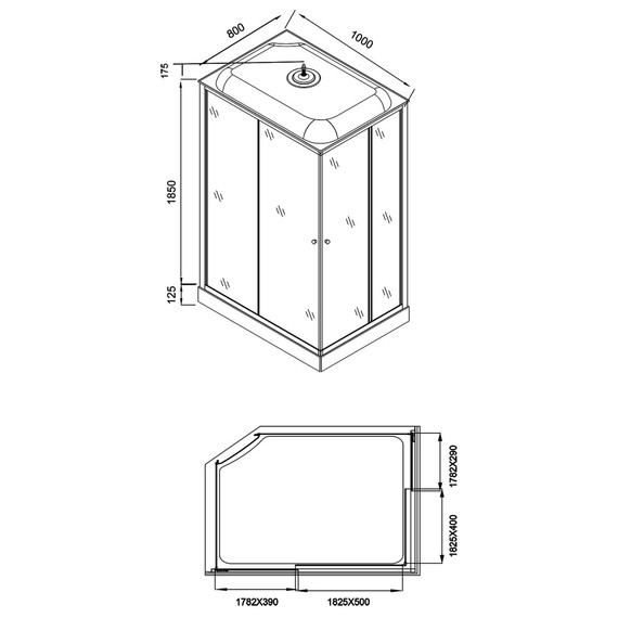 Душевая кабина Loranto 100х80 см CS-5180-13L F, сатин/матовое фото 20