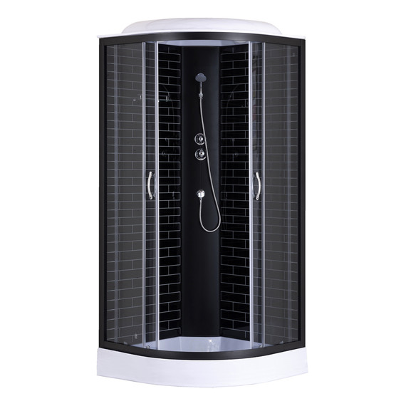 Душевая кабина Loranto 100х100 см CS-6610-13GB 100, чёрный/прозрачное фото 