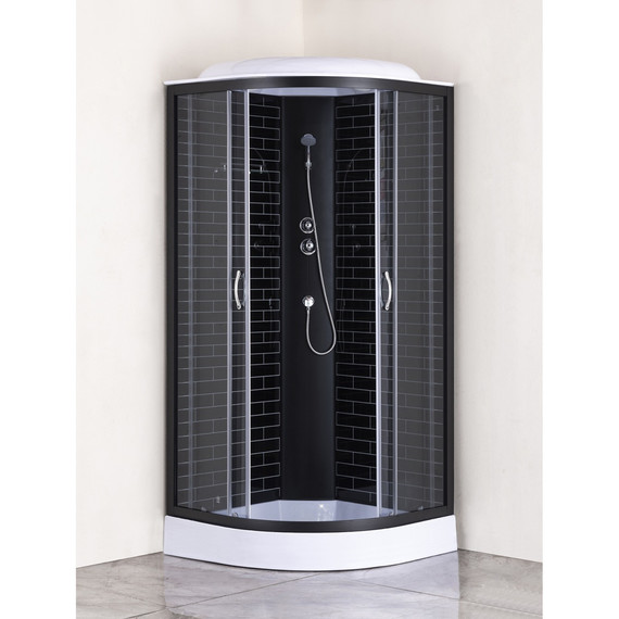 Душевая кабина Loranto 100х100 см CS-6610-13GB 100, чёрный/прозрачное фото 2