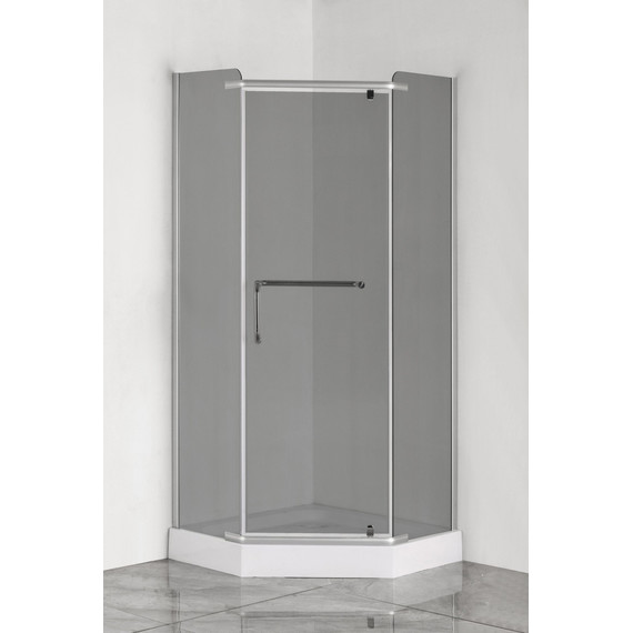 Душевое ограждение Loranto 90x90 см CS-816S B 90 (GRAY) сатин/серое фото 2