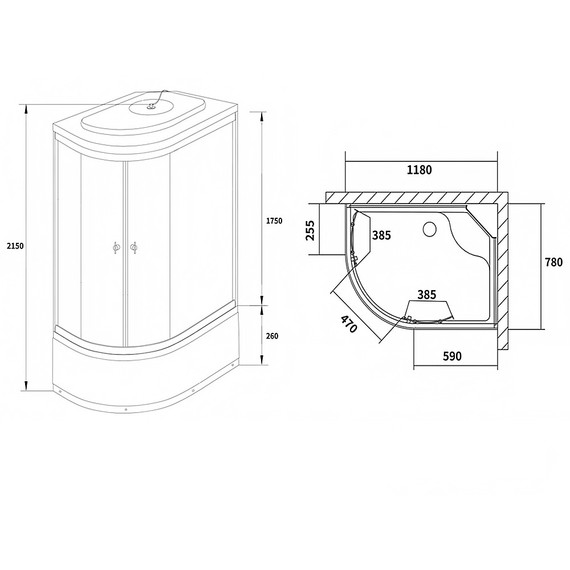 Душевая кабина Loranto 120x80 см CS-985-RTM/W-120 R , белый/матовое фото 3