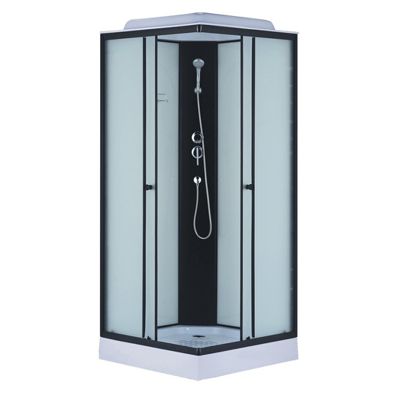 Душевая кабина Loranto 88х88 см CS-992EBTM/W-90, чёрный/матовое фото 