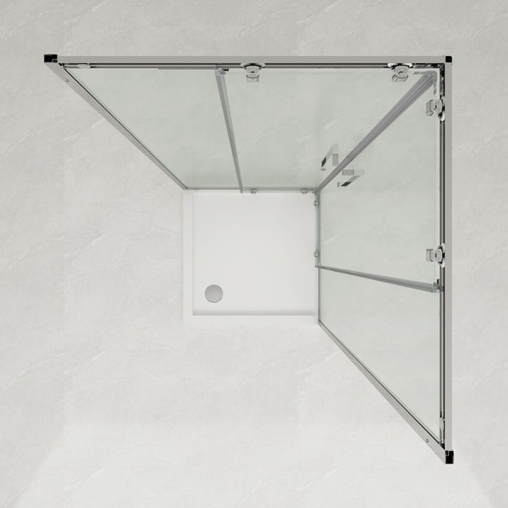 Душевое ограждение Loranto 100x100 см CS-AB01S-100, сатин/прозрачное фото 2