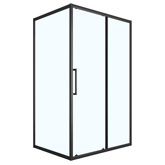 Душевое ограждение Loranto 120x80 см CS-AB02B-128, чёрный матовый/прозрачное фото 