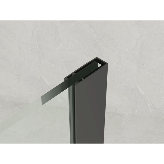 Душевая перегородка Loranto Walk-in 70 см CS-W02B-70 (стекло 8 мм) чёрный матовый/прозрачное "Лофт клетка" фото 5