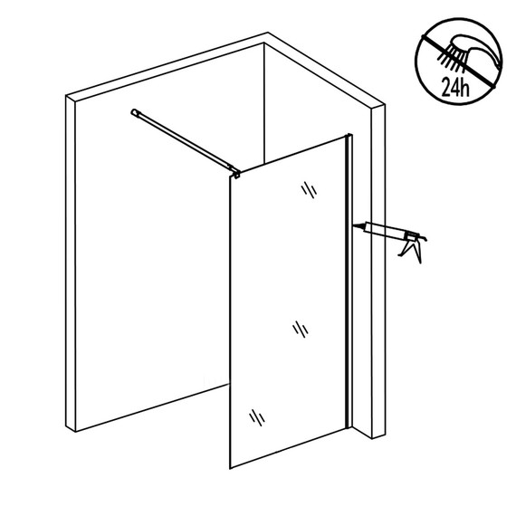 Душевая перегородка Loranto Walk-in 120 см CS-W04B-120 (стекло 8 мм) чёрный матовый/прозрачное фото 6