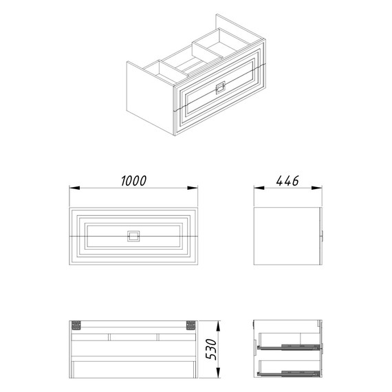 Тумба подвесная с раковиной Azario ARMARIO 100 см CS00096973, кашемир фото 8