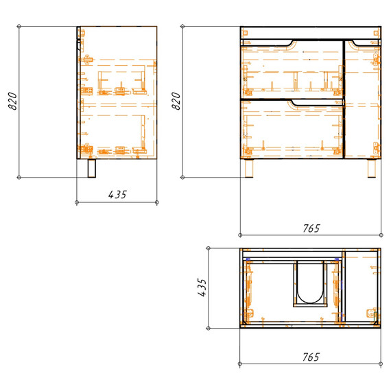 Тумба напольная с раковиной Azario KANTRI 80 см CS00097254 фото 9