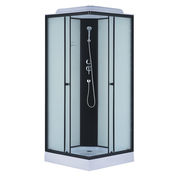 Душевая кабина Loranto 98х98 см CS-992EBTM/W-100, чёрный/матовое фото 