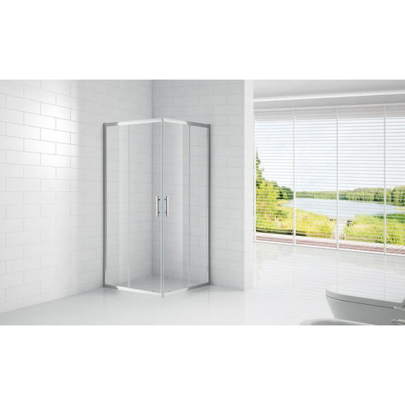 Душевое ограждение Cezares Eco A-2 80х80, хром/прозрачное фото 3