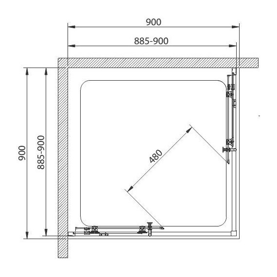 Душевое ограждение Cezares Eco A-2 Nero 90х90, черный/прозрачное - 3 Душевое ограждение Cezares Eco A-2 Nero 90х90, черный/прозрачное фото 3