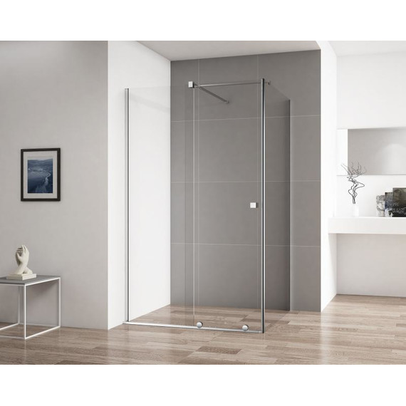 Душевое ограждение Cezares Stream AH-1 110х100 см с кронштейном в комплекте, хром/прозрачное - 2 Душевое ограждение Cezares Stream AH-1 110х100 см с кронштейном в комплекте, хром/прозрачное фото 2