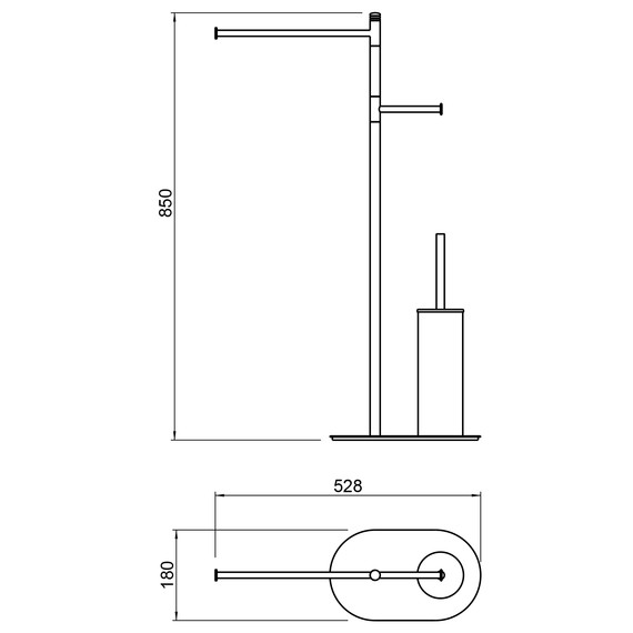 Стойка с держателем и ёршиком Timo Saona 13085/19, цвет розовое золото фото 2