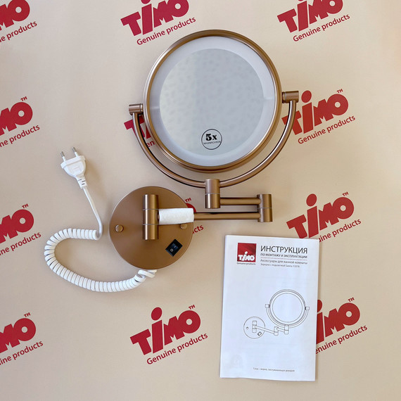 Зеркало косметическое Timo Saona 13376/19, цвет розовое золото фото 2