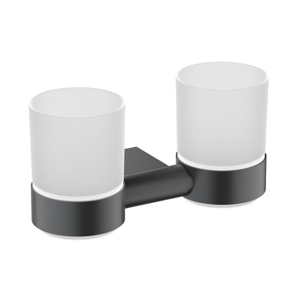 Стакан двойной для зубных щеток Timo Luiro 18534/03, цвет чёрный фото 