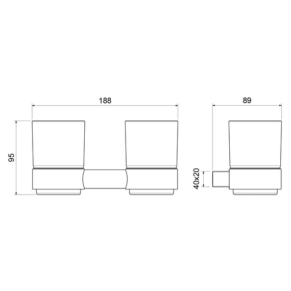 Стакан двойной для зубных щеток Timo Luiro 18534/03, цвет чёрный фото 2