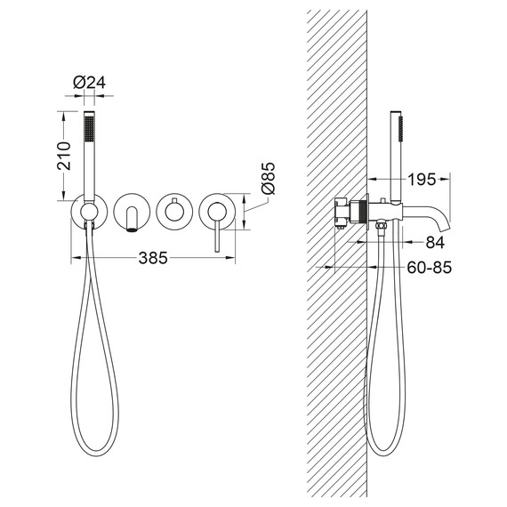 Смеситель для ванны Timo Saona 2314/19YSM (со скрытой частью) розовое золото фото 5