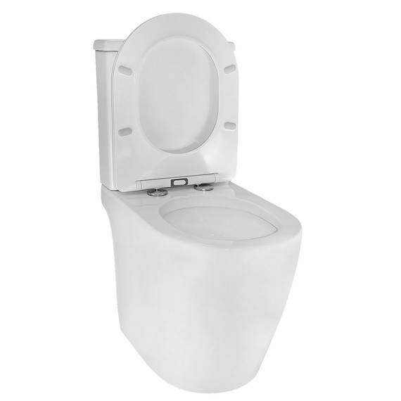 Унитаз-компакт безободковый Azario LEO TORNADO FLUSHING AZ-1253CT с тонкой крышкой микролифт (система смыва Торнадо) фото 5