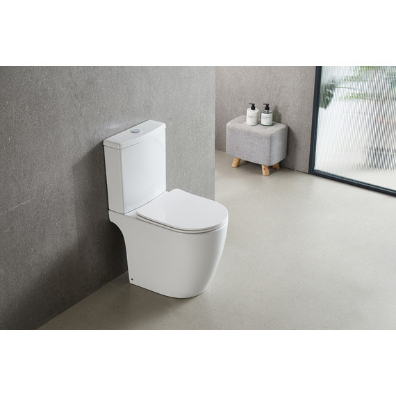 Унитаз-компакт безободковый Azario LEO TORNADO FLUSHING AZ-1253CT с тонкой крышкой микролифт (система смыва Торнадо) фото 10