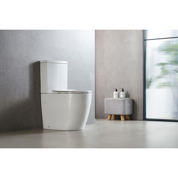 Унитаз-компакт безободковый Azario LUMA TORNADO FLUSHING AZ-1253ST с тонкой крышкой микролифт (система смыва Торнадо) фото 7