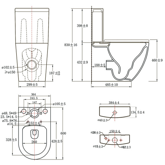 Унитаз-компакт безободковый Azario LUMA TORNADO FLUSHING AZ-1253ST с тонкой крышкой микролифт (система смыва Торнадо) фото 6