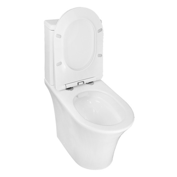 Унитаз-компакт безободковый Azario Vois AZ-1343В с тонким быстросъемным сиденьем микролифт фото 6