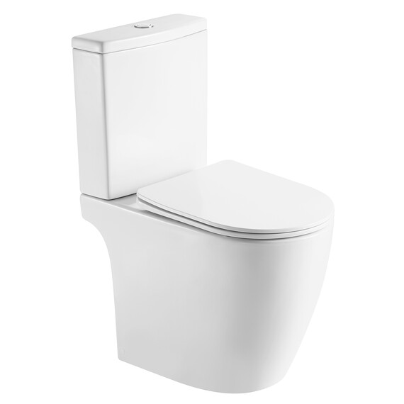 Унитаз-компакт безободковый Azario LEO TORNADO FLUSHING AZ-1253CT с тонкой крышкой микролифт (система смыва Торнадо) фото 6