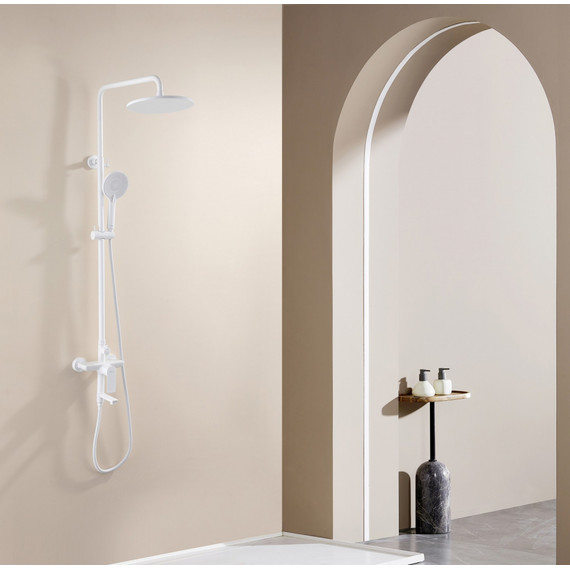 Душевая стойка Abber Weiss Insel AF8016FWL, белый матовый фото 2