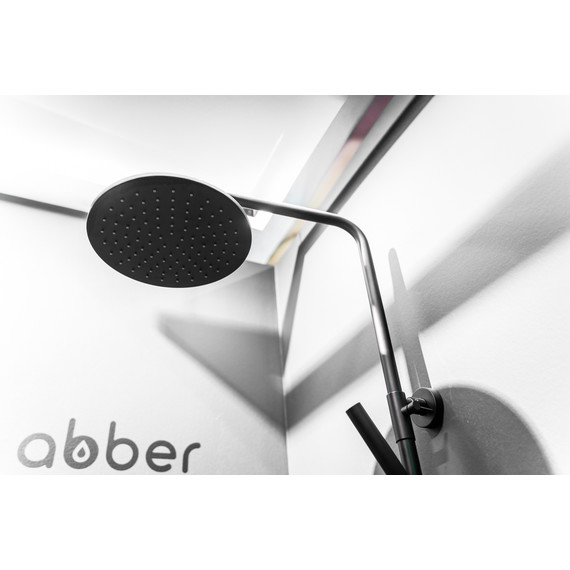 Душевая стойка с термостатом Abber Wasser Kreis AF8160BL, чёрный матовый фото 4
