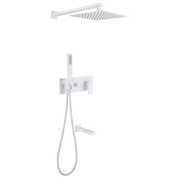 Душевая система для ванны Abber Daheim AF8217W (со скрытой частью) белый матовый фото 