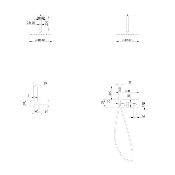 Душевая система для душа Abber Daheim AF8221W (со скрытой частью) белый матовый фото 3