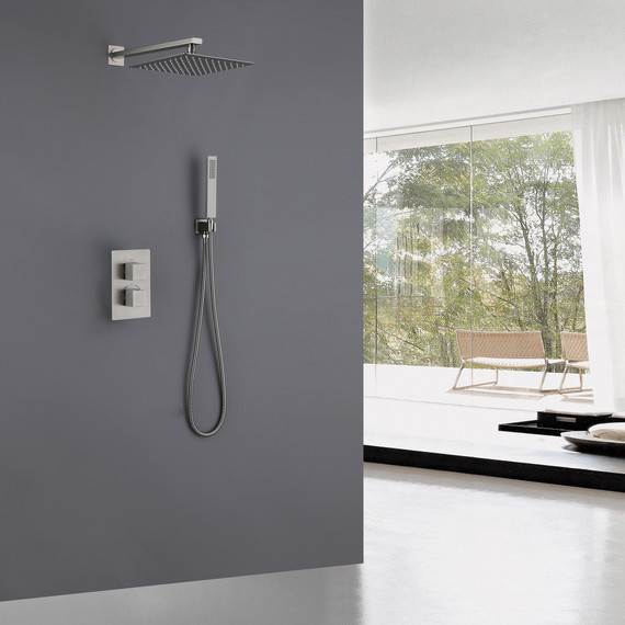 Душевая система для душа с термостатом Abber Daheim AF8251SP (со скрытой частью) сатин фото 2