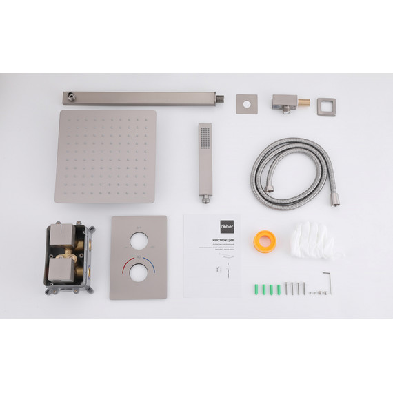 Душевая система для душа с термостатом Abber Daheim AF8251SP (со скрытой частью) сатин фото 3