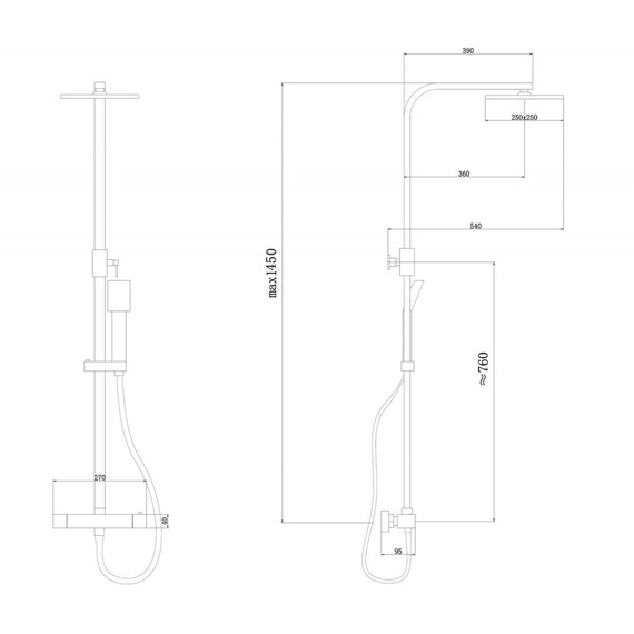 Душевая стойка с термостатом Abber Daheim AF8260WL, белый матовый фото 3