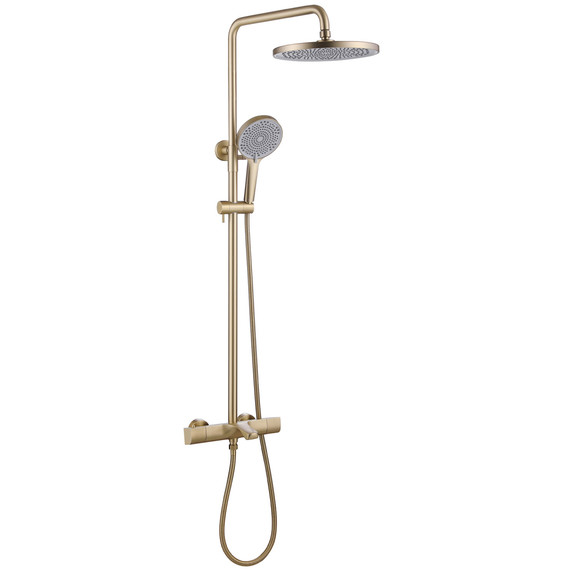 Душевая стойка с термостатом Abber Thermostat AF8516GL, золото матовое фото 