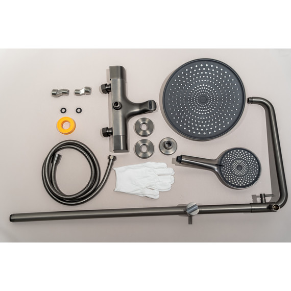 Душевая стойка с термостатом Abber Thermostat AF8516NGL, никель фото 6