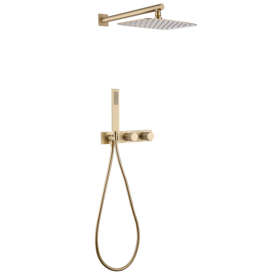 Душевая система для душа Abber Rund AF8718G (со скрытой частью) золото матовое фото 